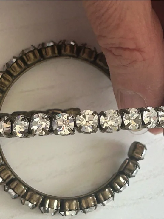 Gold-Tone Crystal Hoop Earrings - Women Jewelry - Picture 2 of 5